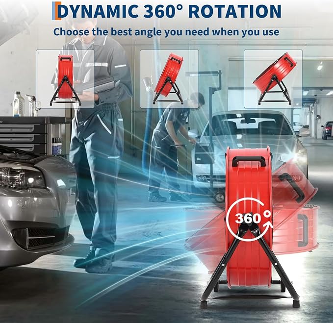 24 in Industrial Floor Fan, Heavy Duty Industrial Floor Fan with Adjustable 3 Speed 4800-8800 CFM Cooling, for Industrial