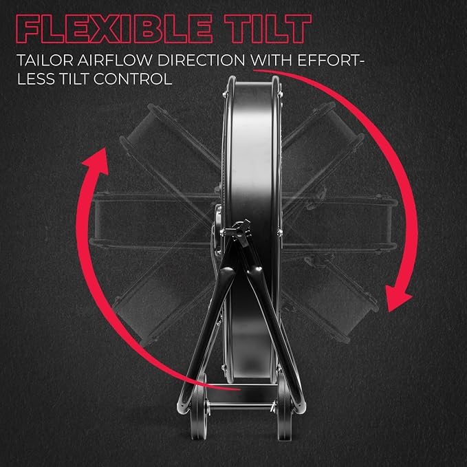 24 inch 3-Speed High-Velocity Floor Fan 6990 CFM Flow Rolling Drum Shop Fan Garage Adjustable Speed, 2-Pack, alternate