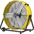 24 Inch Heavy Duty Industrial Drum Fan, 320W High Velocity Floor Fan with 3 Speeds, 360° Tilt Metal Garage Fan for Warehouse