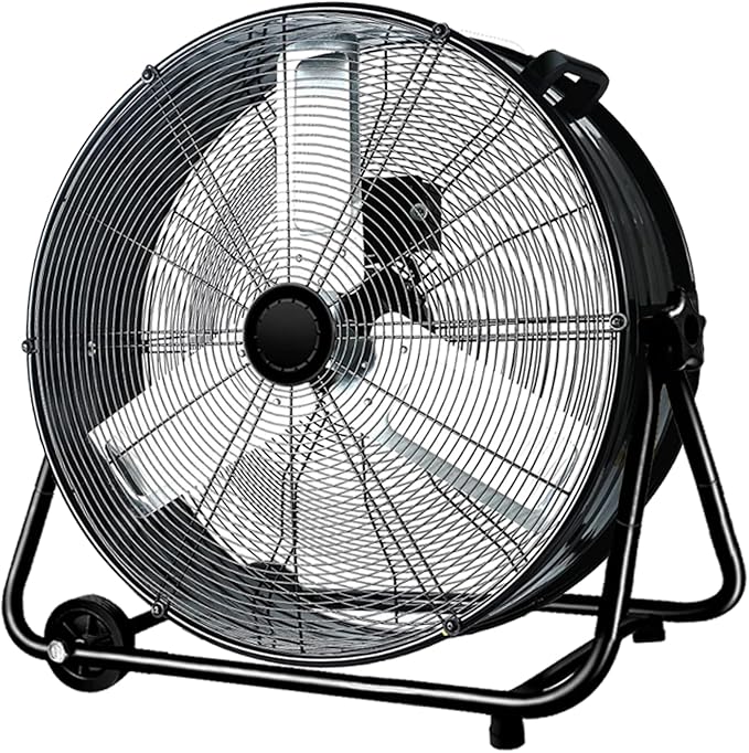 24 Inch High Velocity Heavy Duty Industrial Fan with 3-Speed Adjustment Up to 8100 CFM, Large Fan Floor For Factory