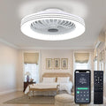 24" Low Profile Bladeless Ceiling Fan with Light, Enclosed Flush Mount Remote/APP Control, 3CCT Dimmable Light, Quiet 6