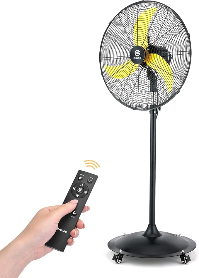 24'' Outdoor Oscillating Pedestal Fan With Remote Control,All Sealed BLDC Motor, 4-Speed Waterproof Outdoor Fan, product