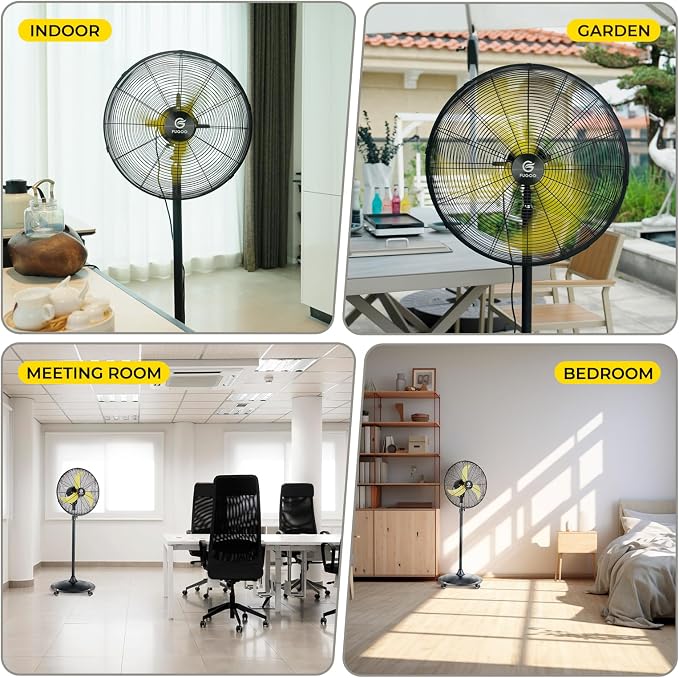 24'' Outdoor Oscillating Pedestal Fan With Remote Control,All Sealed BLDC Motor, 4-Speed Waterproof Outdoor Fan, alternate