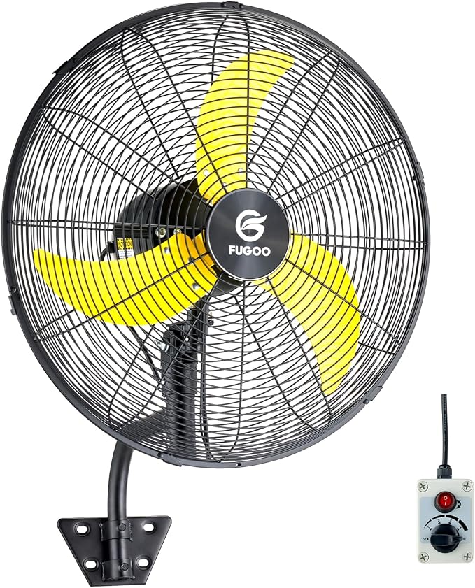 24'' Outdoor Oscillating Wall Fan With All Sealed Brushless DC Motor, 4-Speed Waterproof Outdoor Fan, product image