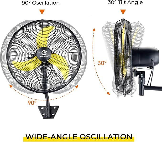 24'' Outdoor Oscillating Wall Fan With All Sealed Brushless DC Motor, 4-Speed Waterproof Outdoor Fan, alternate product view