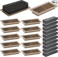 24 Pcs 4" x 10" Floor Register with Cover Trap Set, Including 12 Walkable Design Vent Covers 12 Air Vent Mesh Filters for