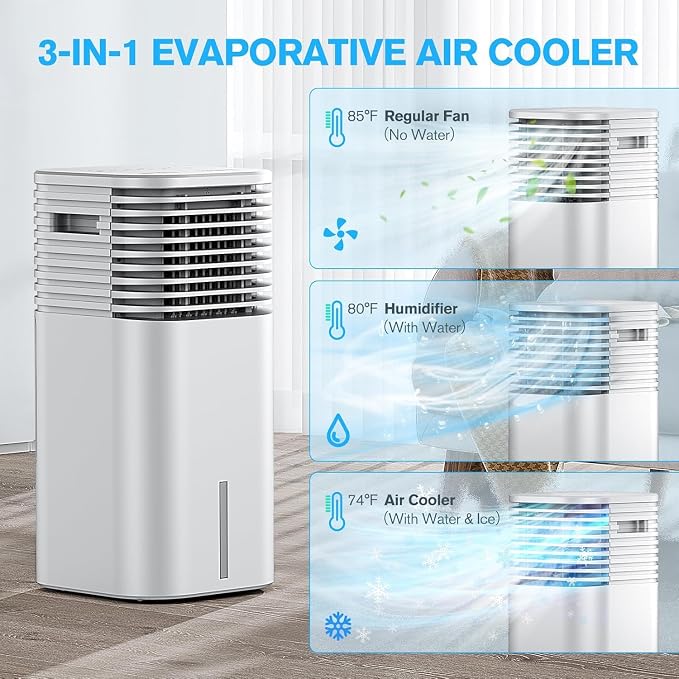 24" Windowless Portable Air Conditioner, 15H Timer &120°Oscillation, 3-IN-1 Portable AC Unit w/Remote, 2Gal Tank, alternate