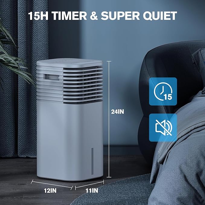 24" Windowless Portable Air Conditioner, 15H Timer &120°Oscillation, 3-IN-1 Portable AC Unit w/Remote, 2Gal Tank, alternate