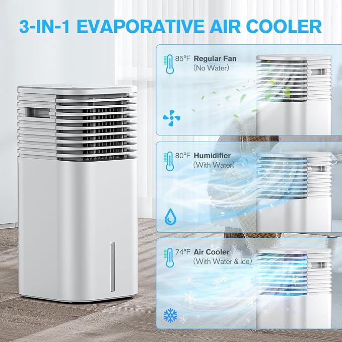 24" Windowless Portable Air Conditioner, 15H Timer&120°Oscillation, 3-IN-1 Portable AC Unit w/Remote, 2Gal Tank, alternate