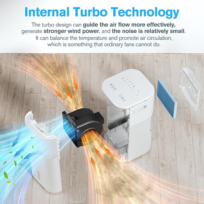 24" Windowless Portable Air Conditioner, 15H Timer&120°Oscillation, 3-IN-1 Portable AC Unit w/Remote, 2Gal Tank, alternate