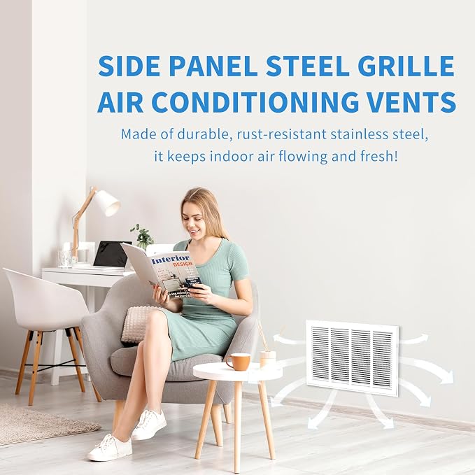 24 x 14 Return Air Grille [Duct Opening Size],Return Air Vent Cover for Wall Or Ceiling,Steel Return Air Filter Grilles