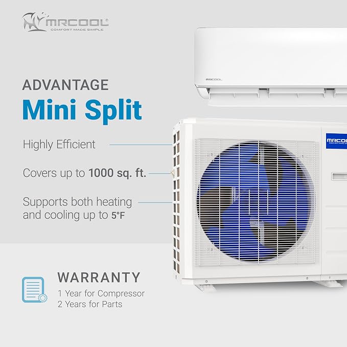 24000 BTU 230V Ductless Inverter Mini Split Air Conditioner & Heat Pump System, Advantage Series - Wall-Mounted AC Unit