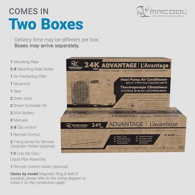 24000 BTU 230V Ductless Inverter Mini Split Air Conditioner & Heat Pump System, Advantage Series - Wall-Mounted AC Unit