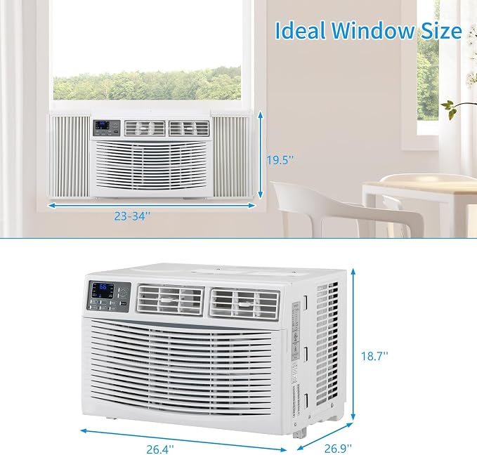 24000 BTU Air Conditioner Window Unit, 3-in-1 Window AC Unit Cooler, Dehumidifier & Fan with Timer, alternate product view 6