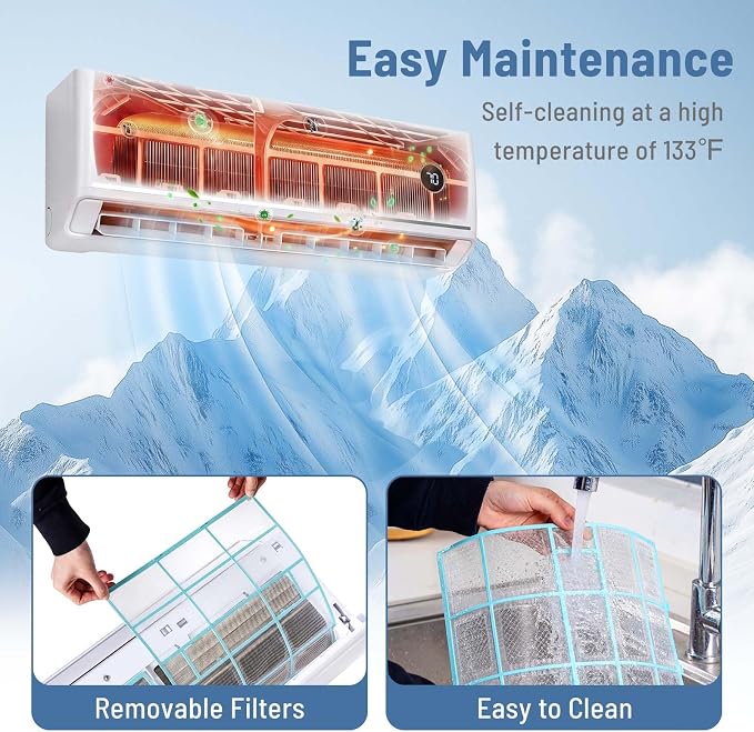 24000 BTU Mini Split AC/Heating System with Built-in Chassis Heating, 18.1 SEER2 208/230V Ductless Inverter Air Conditioner