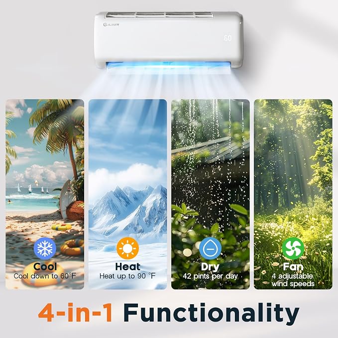 24000 BTU Mini Split Air Conditioner Heat Pump, SEER2 21, 220V, Energy Star Inverter AC with Wi-Fi Smart Control, Voice