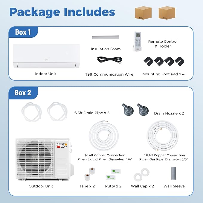24000 BTU Mini Split Air Conditioner & Heater, 20 SEER2 208/230V Wifi EnabledEnergy Efficient Inverter Split AC Unit Up to