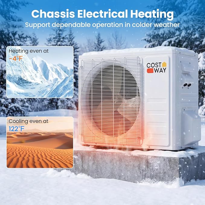 24000 BTU Mini Split Air Conditioner & Heater, 21 SEER2 Wifi Enabled AC Unit Up to 1500 Sq. Ft, 208/230V Energy Efficient