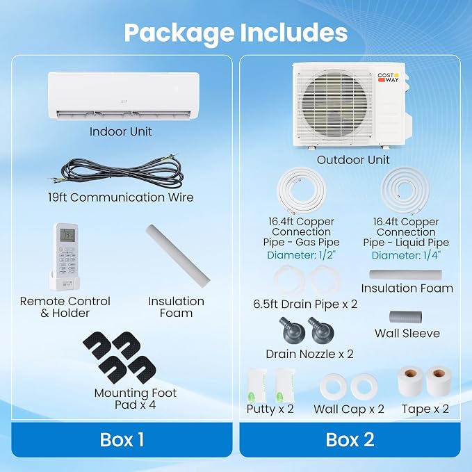 24000 BTU Mini Split Air Conditioner & Heater, 21 SEER2 Wifi Enabled AC Unit Up to 1500 Sq. Ft, 208/230V Energy Efficient