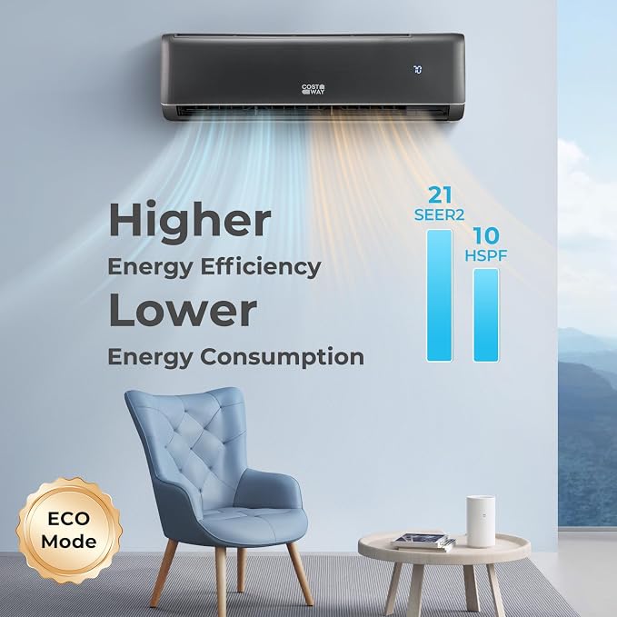 24000 BTU Wifi Enabled Mini Split Air Conditioner & Heater, 21 SEER2 208-230V Inverter AC Unit Cools Rooms up to 1500 Sq. Ft