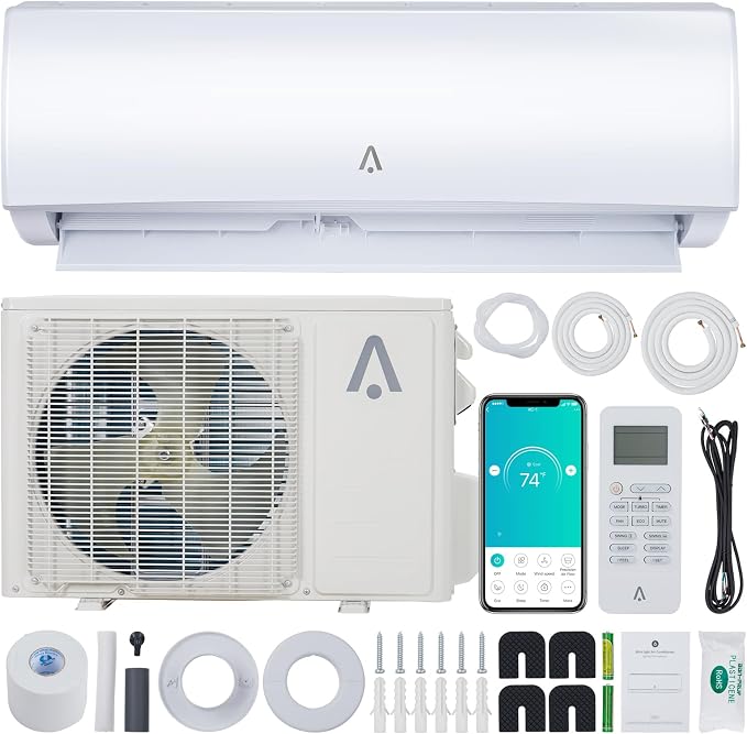 24000BTU Mini Split AC/Heating System, 19 SEER 208/230V Split AC Unit Cools Up to 1500 Sq., product image