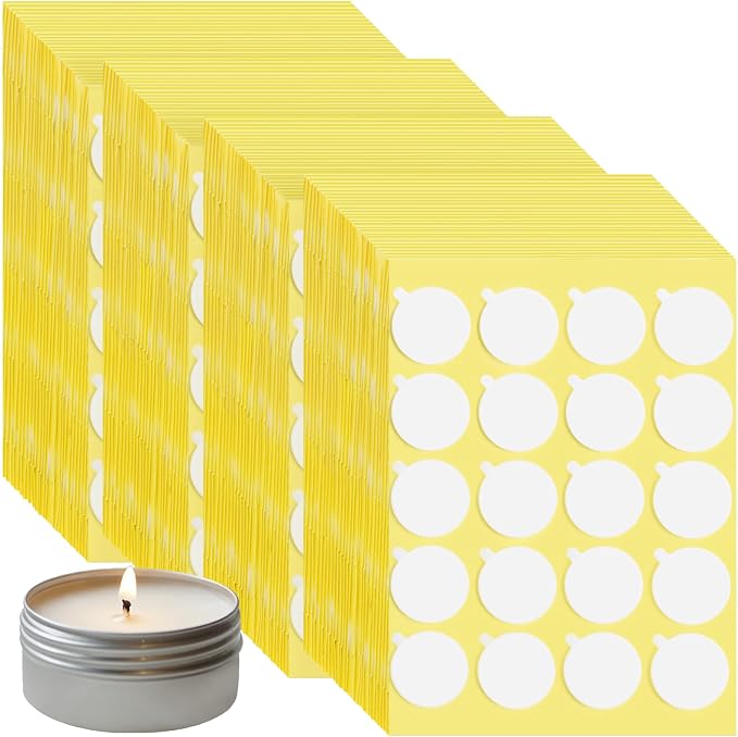 2400PCS Candle Wicks for Candle Making, Candle Wick Stickers, Heat Resistance Double-Sided Stickers with The