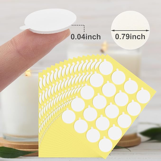 2400PCS Candle Wicks for Candle Making, Candle Wick Stickers, Heat Resistance Double-Sided Stickers with The, alternate view