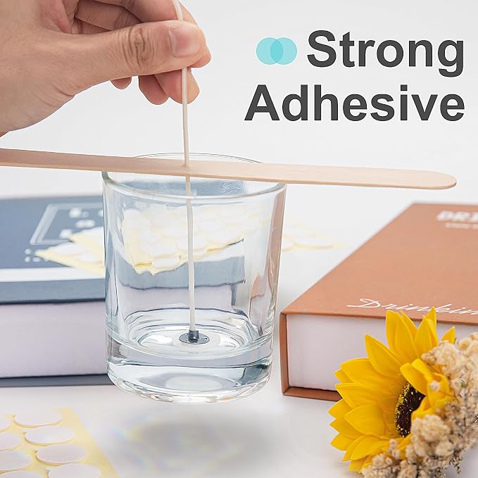 2400PCS Candle Wicks for Candle Making, Candle Wick Stickers, Heat Resistance Double-Sided Stickers with The, alternate view