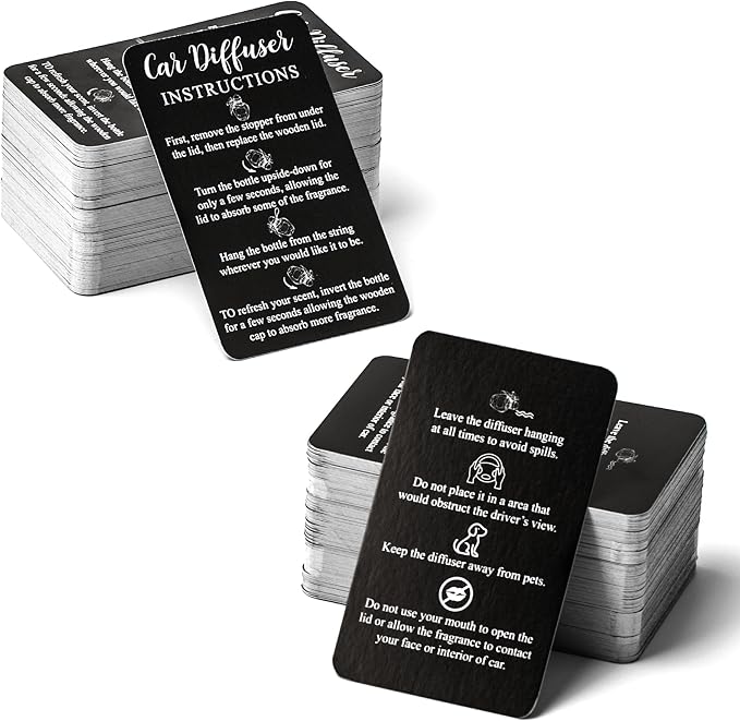 240Pcs Car Diffuser Instruction Cards comfort Hanging Accessories for Auto Oil Bottles Package Bag Supplies 3.54 X 2.12inch