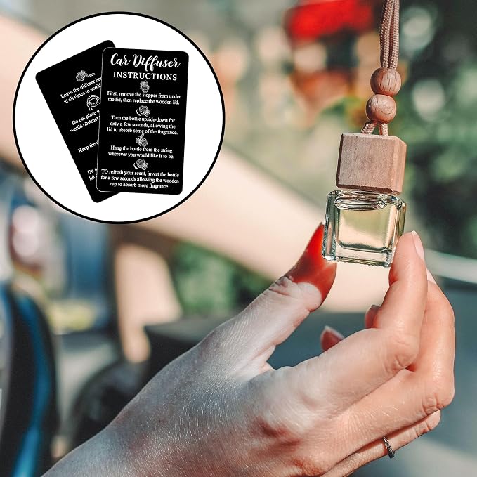 240Pcs Car Diffuser Instruction Cards comfort Hanging Accessories for Auto Oil Bottles Package Bag Supplies 3.54 X 2.12inch