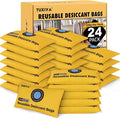 24Pack(200g Each) Rechargeable Silica Gel Desiccant Packets,Color Indicating Desiccant Packs for Storage,Moisture Absorbers