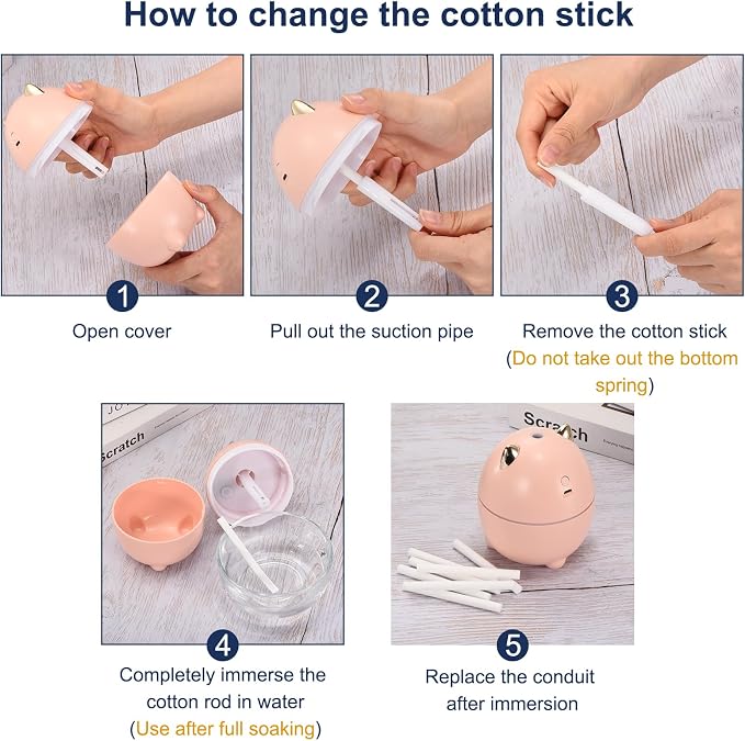 24pcs Humidifier Cotton Stick, 10 x 180mm Refill Sticks Filter Replacement Wicks, alternate product view 5