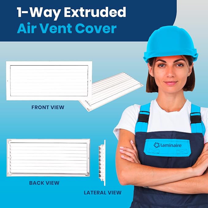 24x10 Inch (Duct Opening) Aluminum 1-Way Air Flow Vent – HVAC Vent Cover for Wall or Ceiling – Quiet HVAC Wall Register with