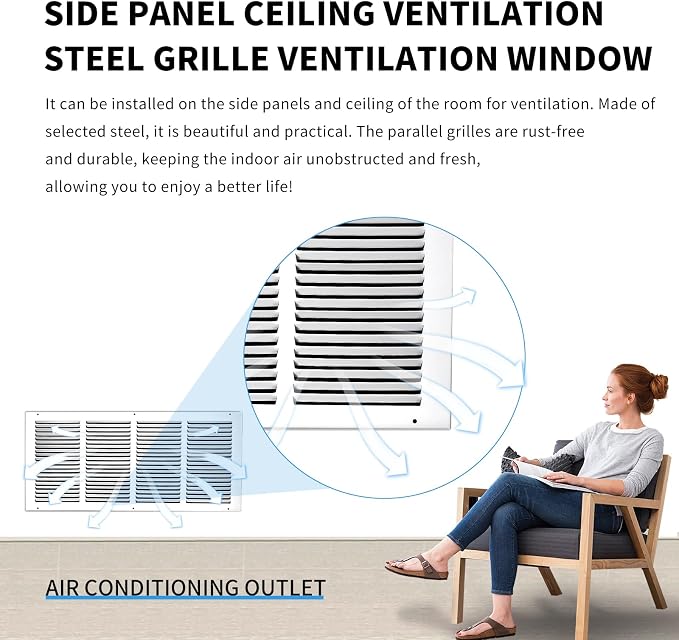 24x10 Return Air Grille(Duct Opening Size),Air Return Vent Cover,Flat Vent Cover,Rejillas De Aire Acondicionado Para