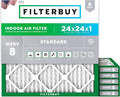 24x24x1 Air Filter MERV 8 Essential Dust & Allergy Defense (6-Pack), Electrostatic Pleated HVAC AC Furnace