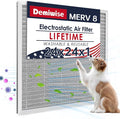 24x24x1 Electrostatic Air Filter, Washable & Reusable Aluminum AC/HVAC Furnace Filter, MERV 8 Permanent Air Filter, Lasts a