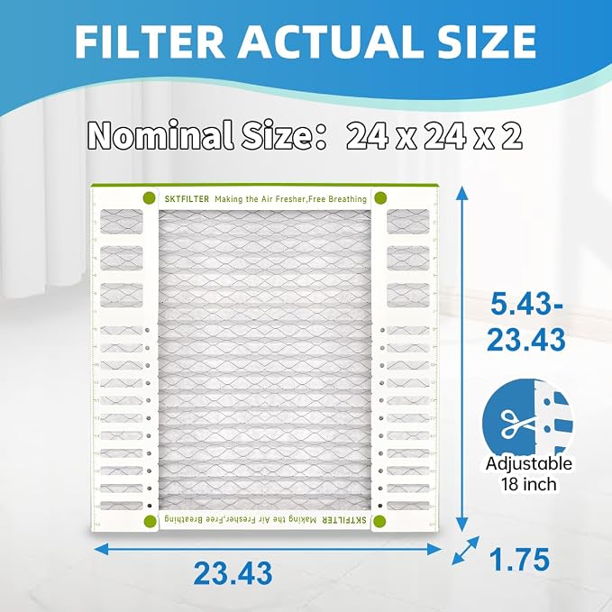24x24x2 Air Filter AC Furnace MERV 13 Comparable with MPR 1900 FPR 10 HVAC Air Condition cabin Vent Fan, alternate view 2