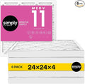 24x24x4 Air Filter, MERV 11, 6 Pack, Furnace Air Filter for HVAC (Actual Size: 23.5"x23.5"x3.63") DUST, Pet & Allergy