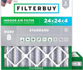 24x24x4 Air Filter MERV 8 Essential Dust & Allergy Defense (2-Pack), Electrostatic Pleated HVAC AC Furnace Filters
