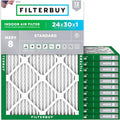 24x30x1 Air Filter MERV 8 Essential Dust & Allergy Defense (12-Pack), Electrostatic Pleated HVAC AC Furnace