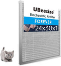 24x30x1 Reusable Electrostatic Air Filter HVAC AC Furnace Filter,MERV 8,Washable, Lasts a Lifetime,Permanent Air