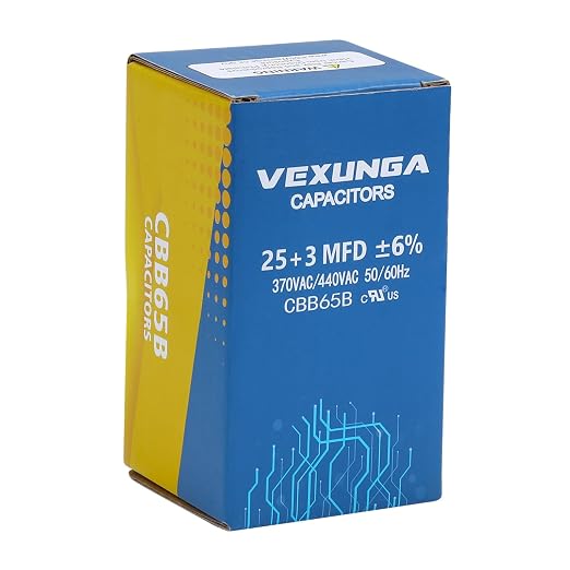 25/3 uF 25+3 MFD 370VAC or 440VAC Dual Run Start Round A/C Capacitor CBB65 Air Conditioner Capacitors for AC, alternate view