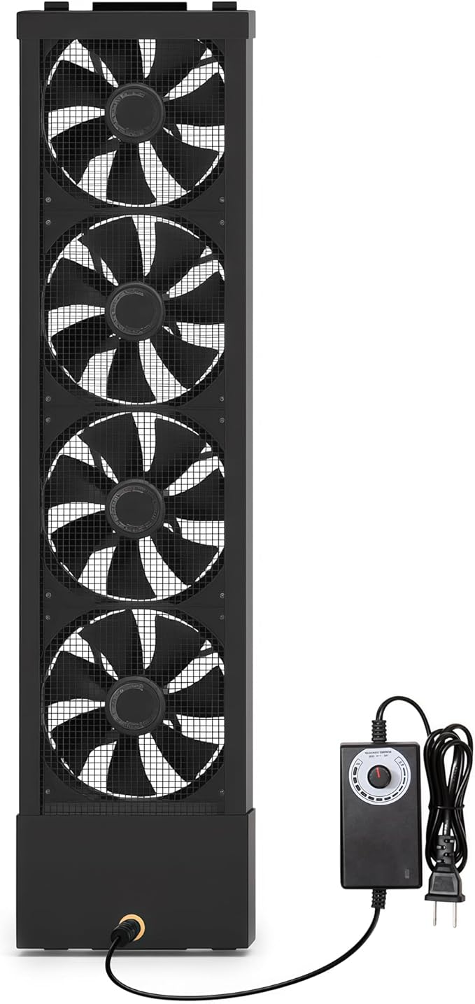 25.6-27.6 Inch Vertical Window Exhaust Fan for Sliding Windows – Securely Fit Top and Bottom Frame Tool-Free Setup with