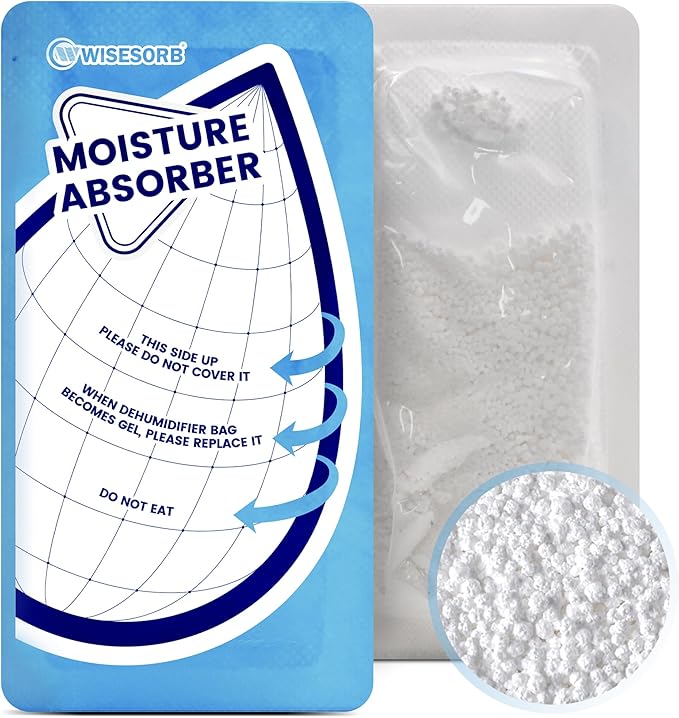 25 Gram 10 Packs Moisture Absorbers Packs, Leakproof Desiccant Dehumidifier Bags for Bathrooms, Basements, Rvs, product image