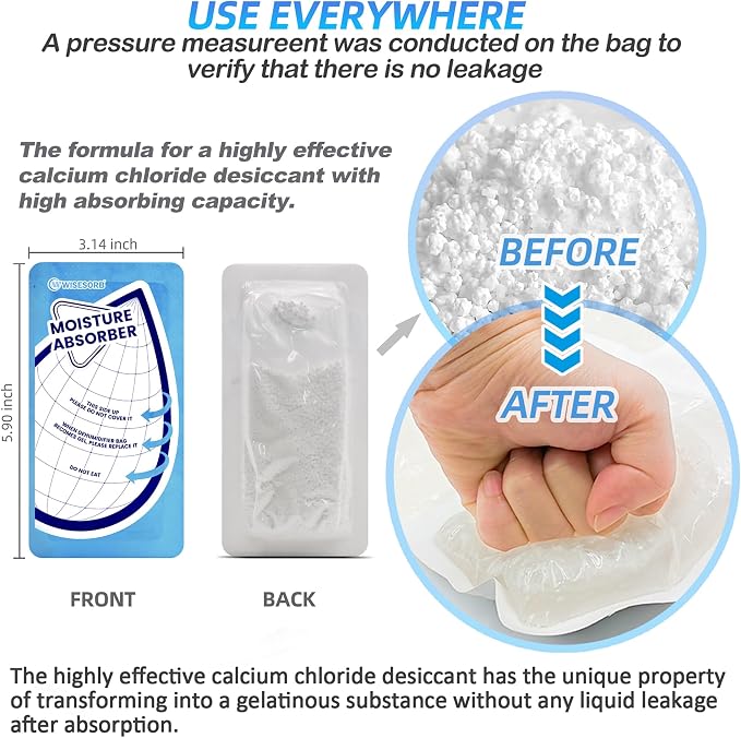25 Gram 10 Packs Moisture Absorbers Packs, Leakproof Desiccant Dehumidifier Bags for Bathrooms, Basements, Rvs, alternate