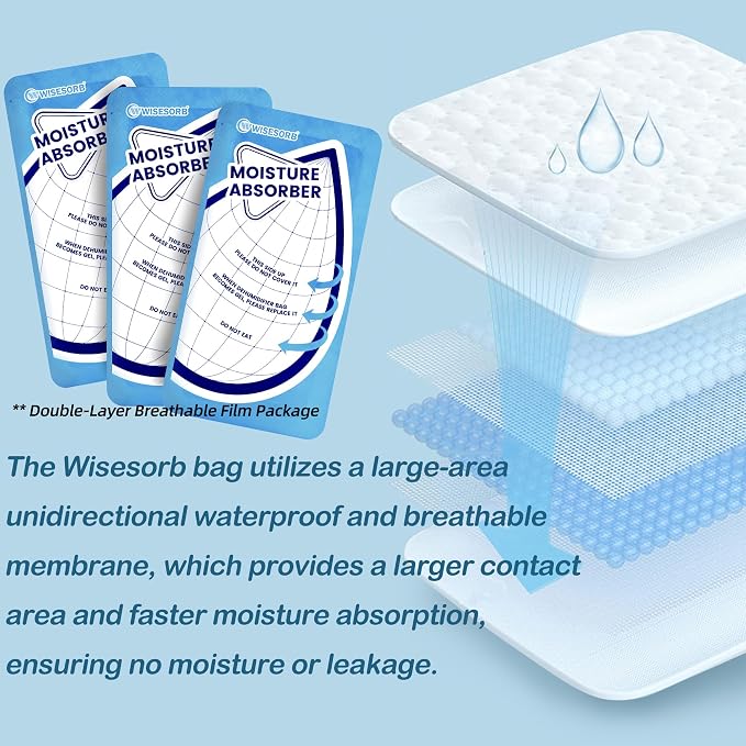 25 Gram 10 Packs Moisture Absorbers Packs, Leakproof Desiccant Dehumidifier Bags for Bathrooms, Basements, Rvs, alternate
