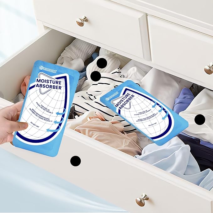 25 Gram 10 Packs Moisture Absorbers Packs, Leakproof Desiccant Dehumidifier Bags for Bathrooms, Basements, Rvs, alternate