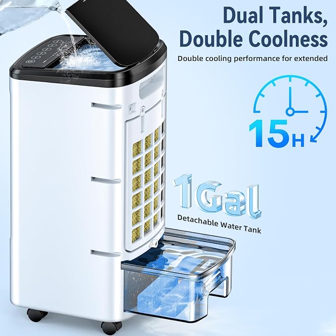 25-INCH Evaporative Air Cooler, Swamp Cooler Air Conditioner, alternate product view 3