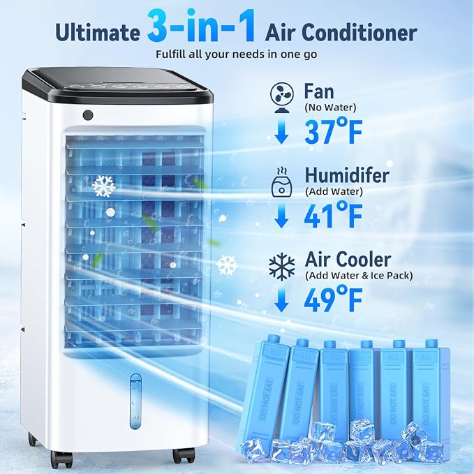 25-INCH Evaporative Air Cooler, Swamp Cooler Air Conditioner, alternate product view 6