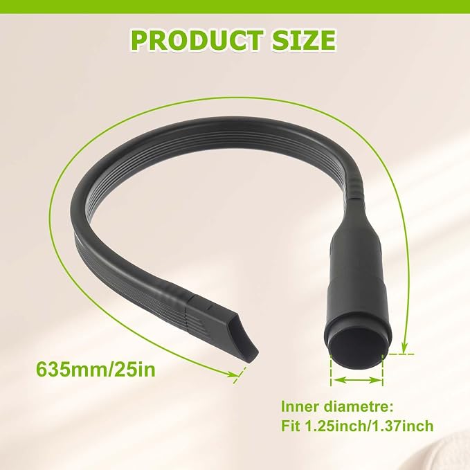25 inch Flexible Vacuum Crevice Attachment Tool Crevice Brush Tool Kit for Vacuum Hoses Accepting 1-1/4"(32mm) or